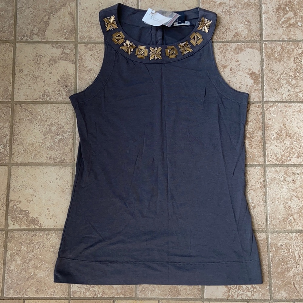 NWT Banana Republic sleeveless shirt with beading detail